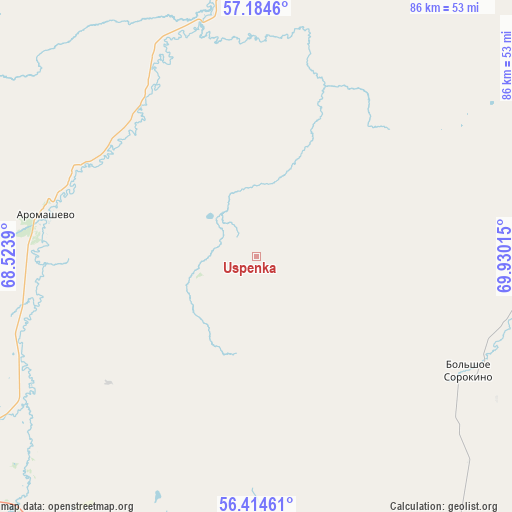 Uspenka on map