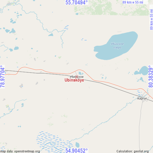 Ubinskoye on map