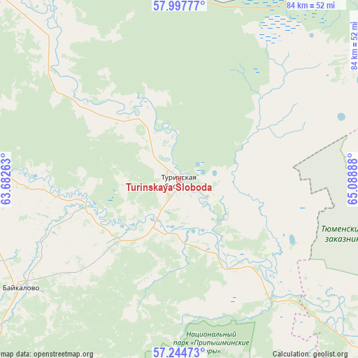 Turinskaya Sloboda on map