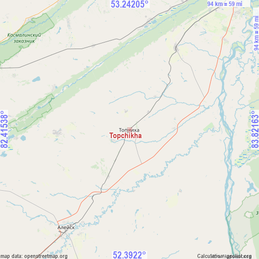 Topchikha on map