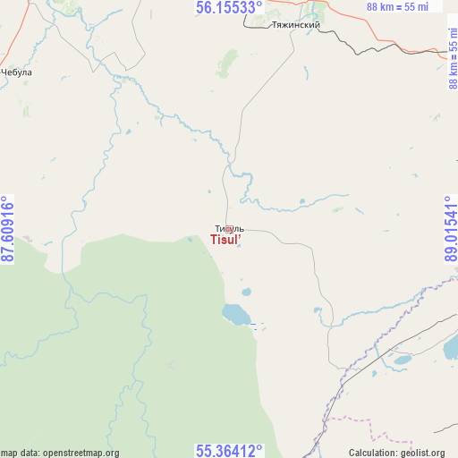 Tisul’ on map