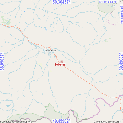 Tebeler on map