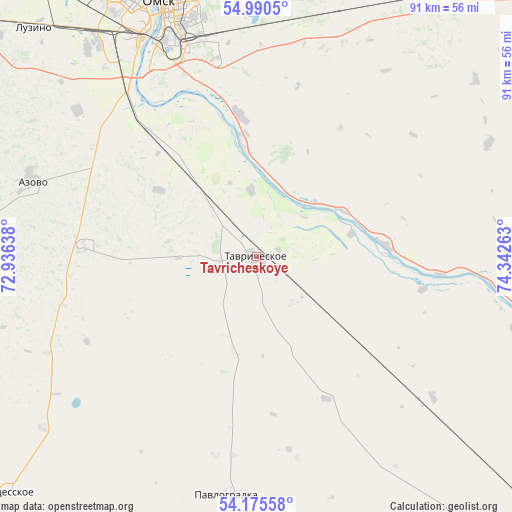 Tavricheskoye on map