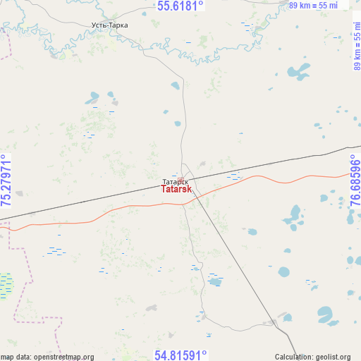 Tatarsk on map