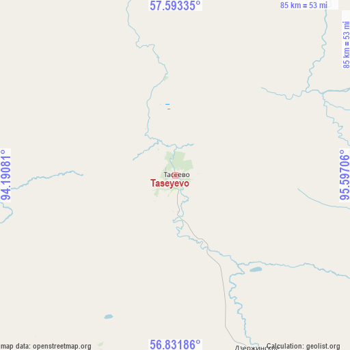 Taseyevo on map