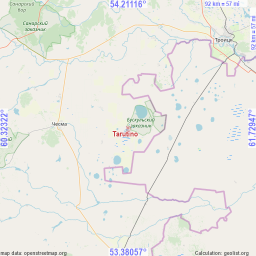 Tarutino on map