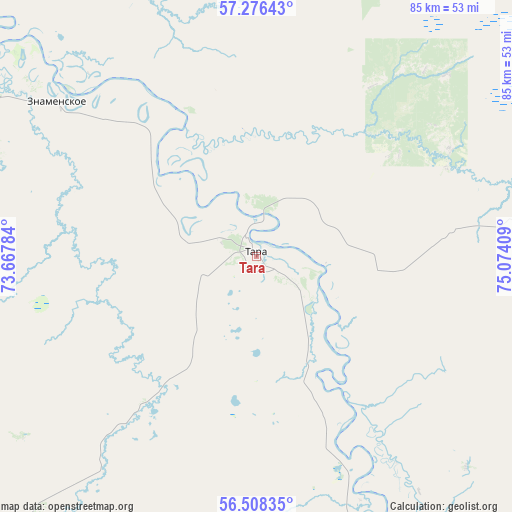 Tara on map