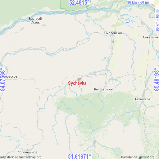 Sychëvka on map