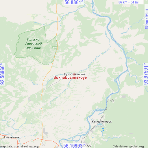 Sukhobuzimskoye on map