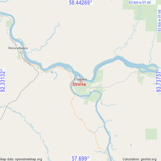Strelka on map