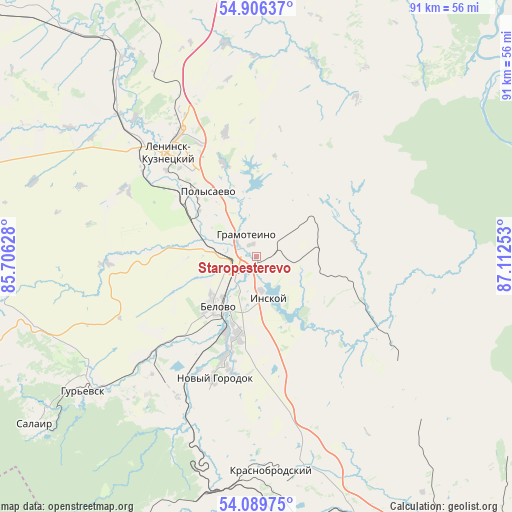 Staropesterevo on map