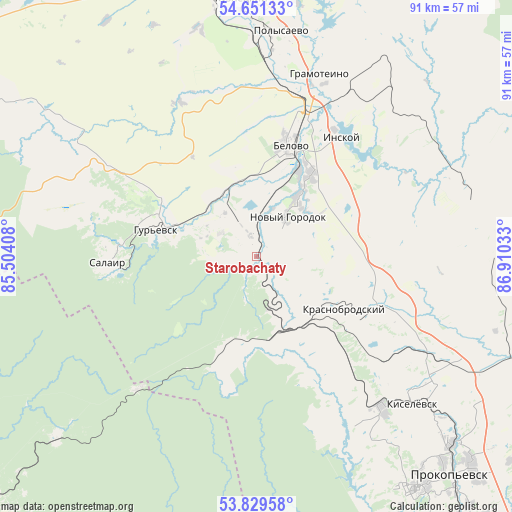 Starobachaty on map