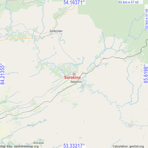 Sorokino on map