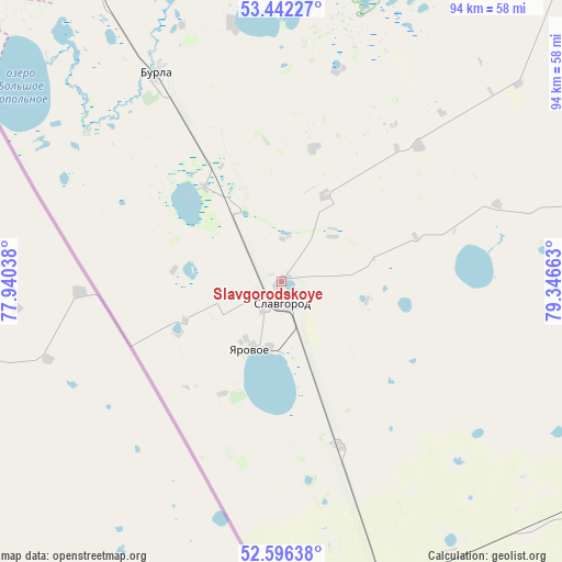 Slavgorodskoye on map