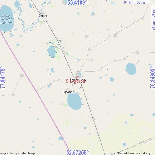 Slavgorod on map