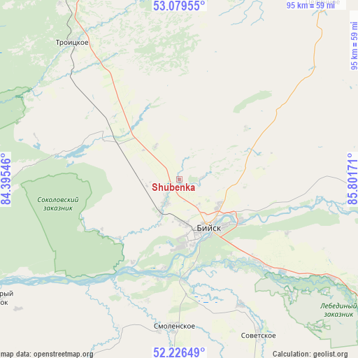 Shubenka on map