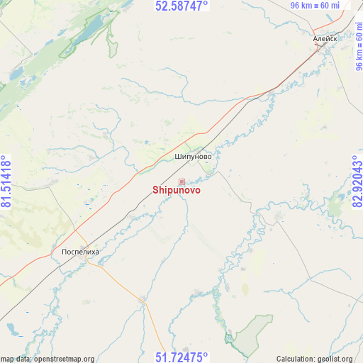 Shipunovo on map