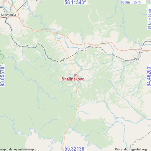 Shalinskoye on map