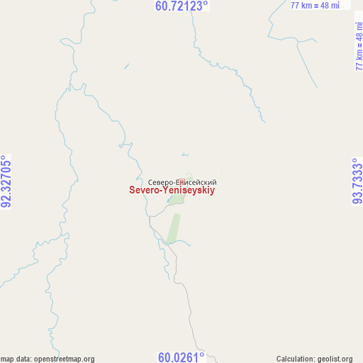 Severo-Yeniseyskiy on map