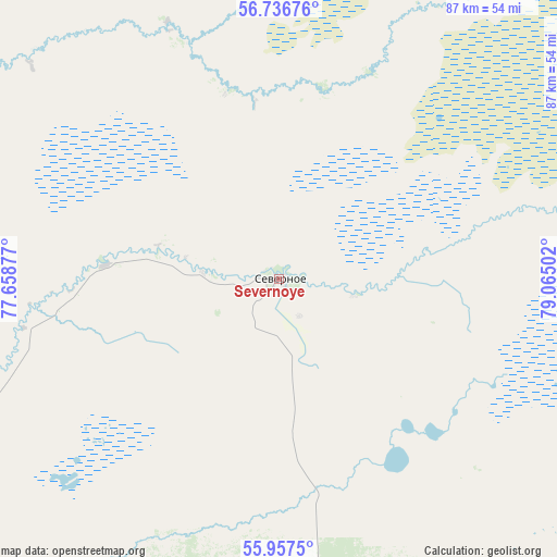 Severnoye on map