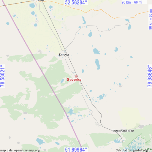 Severka on map