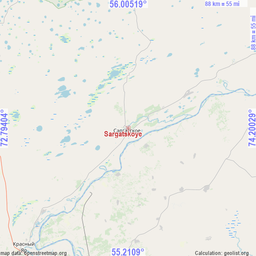 Sargatskoye on map