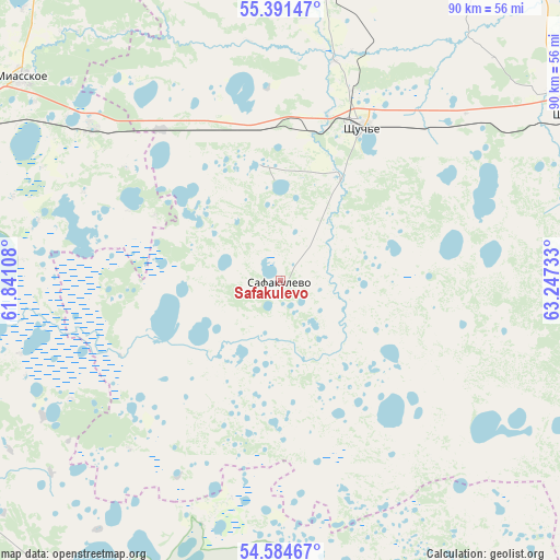 Safakulevo on map