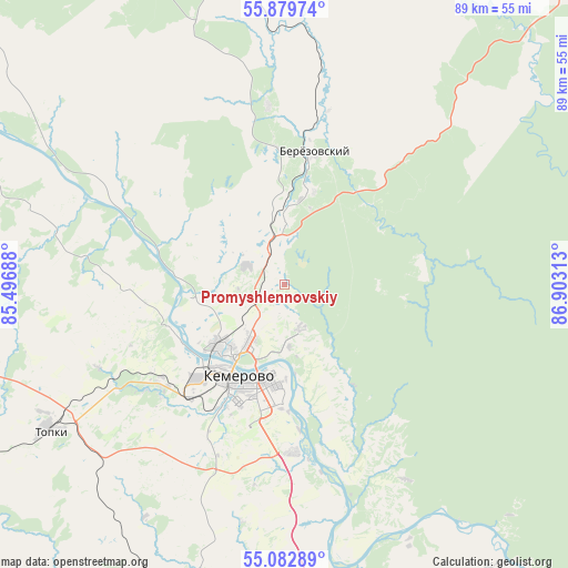 Promyshlennovskiy on map