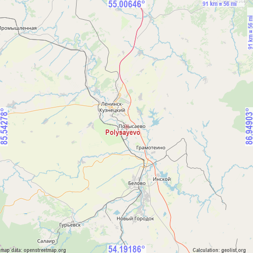 Polysayevo on map