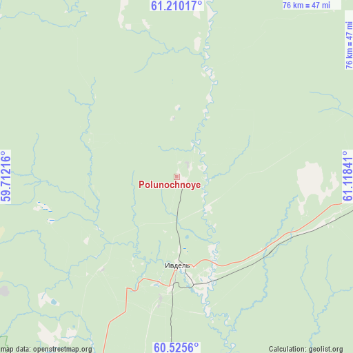 Polunochnoye on map