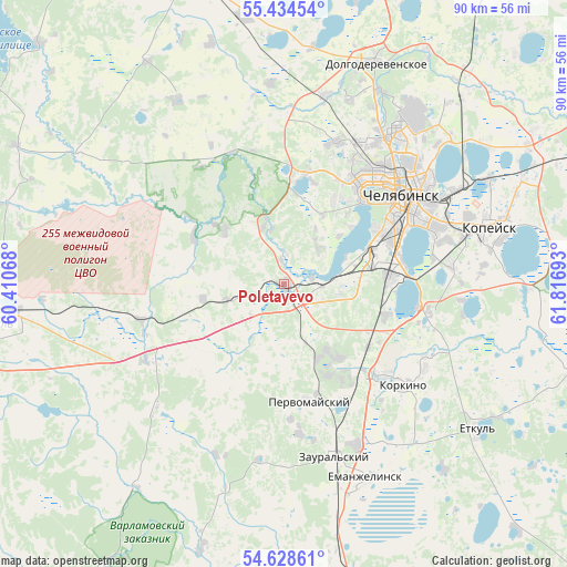 Poletayevo on map