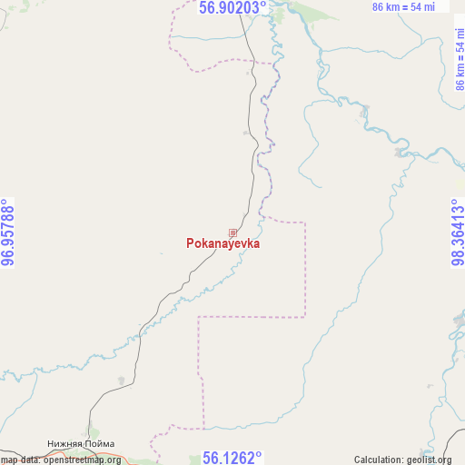 Pokanayevka on map