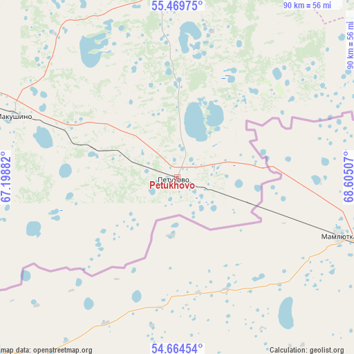 Petukhovo on map