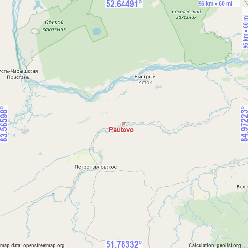 Pautovo on map