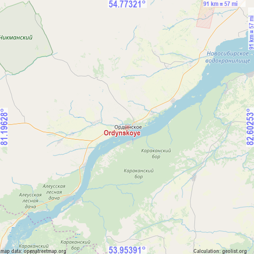 Ordynskoye on map