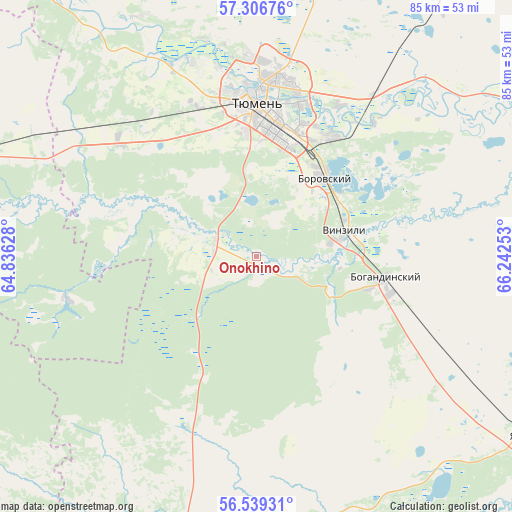 Onokhino on map