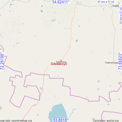Odesskoye on map