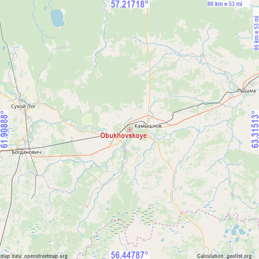 Obukhovskoye on map