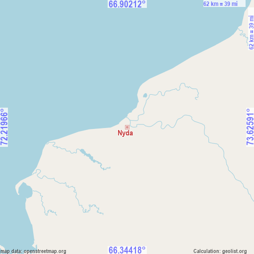 Nyda on map