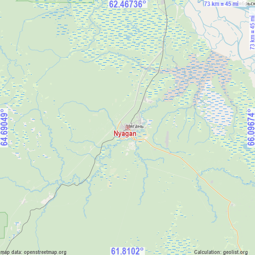 Nyagan on map