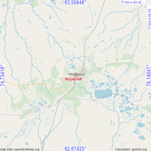 Noyabrsk on map