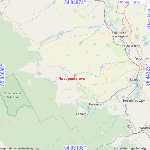 Novopesterevo on map