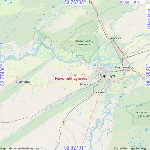 Novomikhaylovka on map