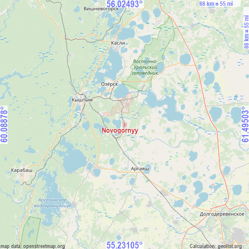 Novogornyy on map