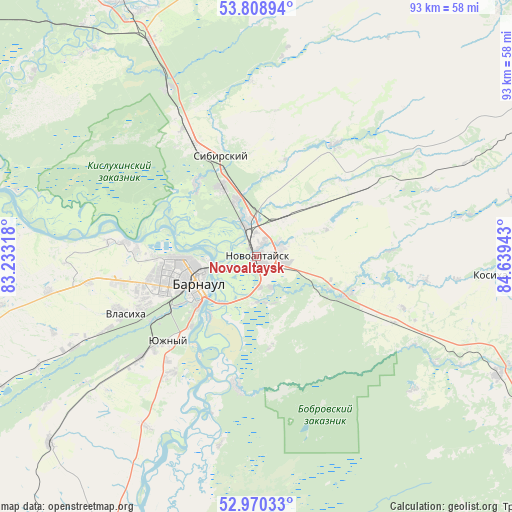 Novoaltaysk on map