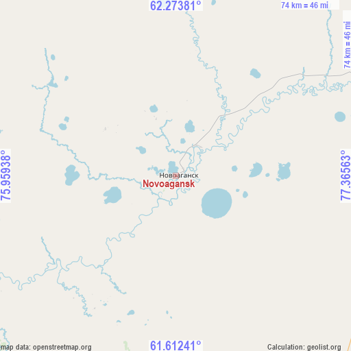 Novoagansk on map