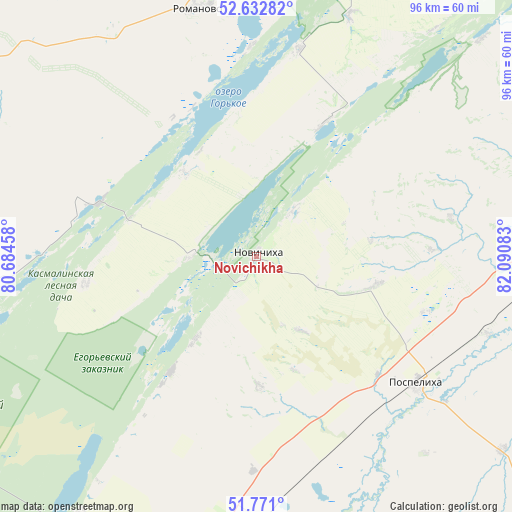 Novichikha on map
