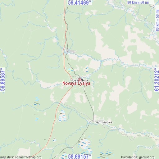 Novaya Lyalya on map