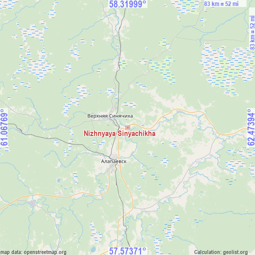 Nizhnyaya Sinyachikha on map