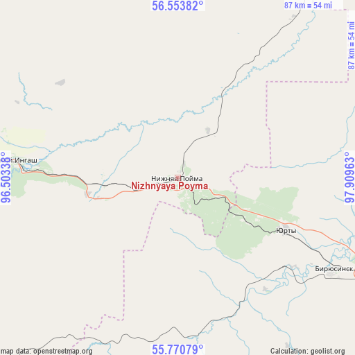 Nizhnyaya Poyma on map